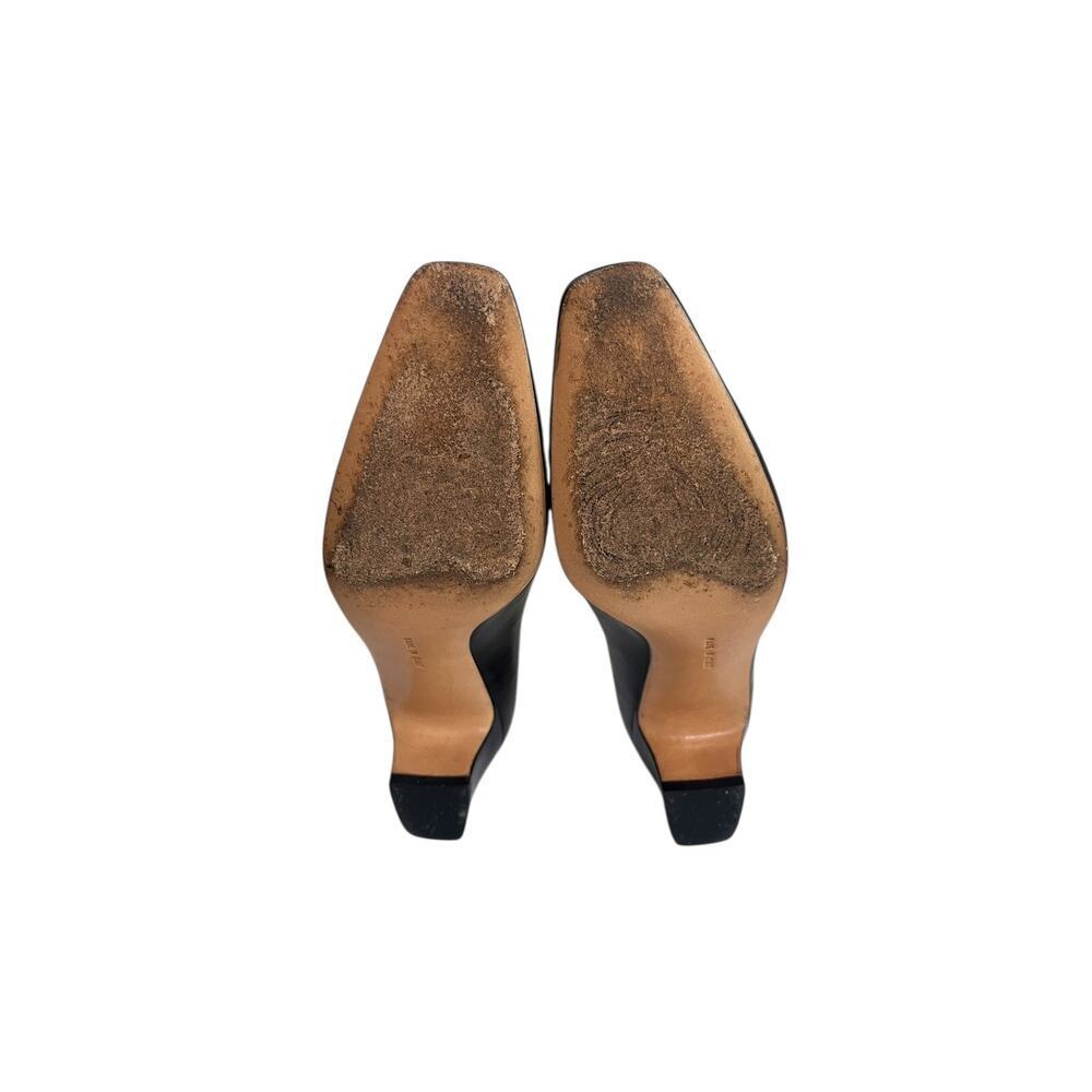 80s Vintage Salvatore Ferragamo Italian Bow Leather Pumps Size 7 Extra Narrow - Picture 8 of 12